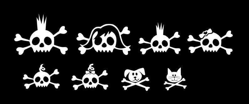 Skull Family Car Stickers image 1