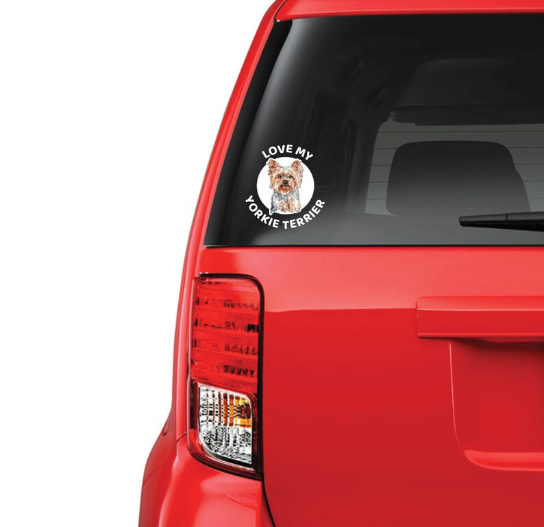 Love My Yorkie Terrier - Window Decal - Etsy
