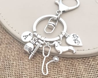 Vet Tech, Vet Nurse, Vet Tech Gifts, Vet Nurse Gifts, Veterinary Surgeon, Vet Tech Keychain, Vet Nurse Keyring, Veterinary Gifts, Animal