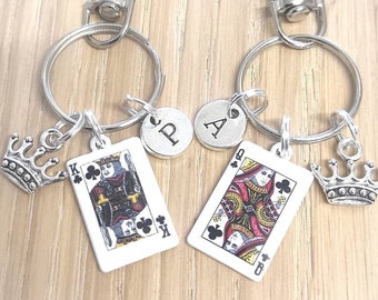 Llavero Rey y Reina, Llavero Rey y Reina, Llavero Pareja, Llavero Pareja, Novio Novia, Aniversario, Novio Personalizado