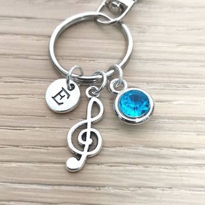 musician gift, musical note keyring, keychain for singer, personalized music note, love music, music keyring, music note charm, charm key