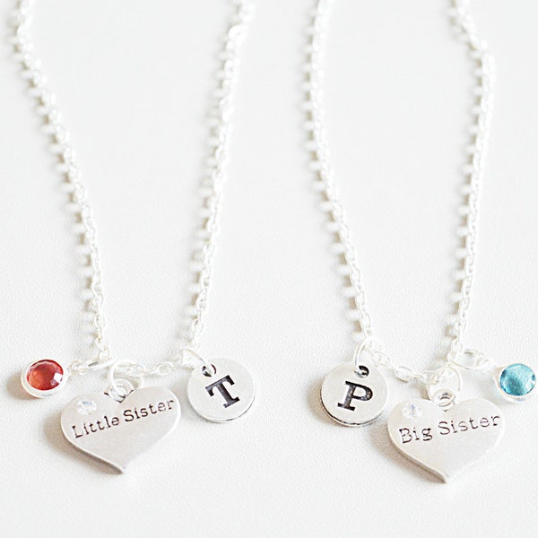 Sister Necklaces, Sister Necklace set of 2, Big sister little sister,Sisters Necklaces,Gifts for sister,Schwester armband,Big sis little sis