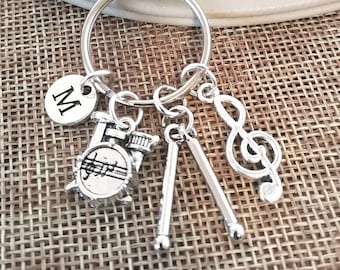 Drummer Gift, Gift for drummer, Drum keychain, Drum keychain, Drum gift, Drum player gift, Band member gift, Music, Drum charm, Heavy metal