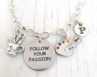 Artist gift, Artist bracelet, Gifts for artists, Artist Birthday gift, Personalized Artist, Palette , Painter Gift, Painter Jewelry,Painting