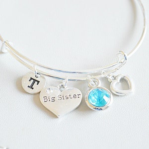 Big Sister Jewelry, Big Sister Bracelet, Big Sister Gift, Big Sis Gift, Big Sis Bracelet, Big Sister Bangle, Birthday, Personalised Sister
