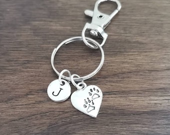 Paw Print Keyring, Dog Keyring, Pet Memorial Keychain, Dog Memorial gift, In Memory of dog, Memorial Keychain Gift , Pet Loss gift, Cat Loss