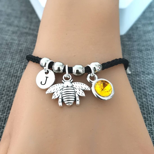 Bienenarmband, Bienenarmband Frauen, Bienengeschenk, Bienenschmuck, Bienengeschenke für sie, Bienenfreundschaft, personalisierte Biene, Honigbiene, Geschenk für sie