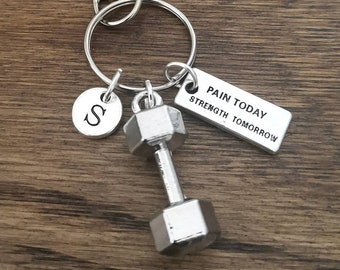 Gym Gift, Gym Key chain, boyfriend  gift, gift for him, message quote Key Chain, Dumbbell Key Ring, Bodybuilding Gifts, Gym Keyring, fitness