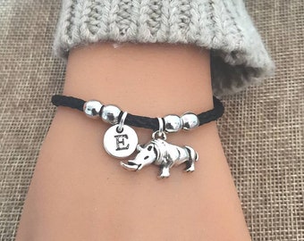 Rhinoceros Gift, Rhinoceros Bracelet, Rhino Bracelet, Rhino Gift, Rhino Jewelry, Wild Animal, Safari, Africa, Rhino Charm, Rhinoceros,Animal