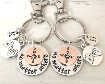 Long distance relationship, friendship gifts, long distance relationship keychain, boyfriend gift, girlfriend gift, long distance friendship