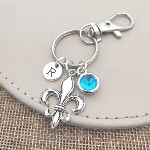 Trousseau Fleur de Lis, Cadeau Fleur de Lis, Cadeau Fleur de Lis personnalisé, Porte-clés Fleur-de-lis, fleur, Fleur-de-Lis, Charme, Cadeau en argent