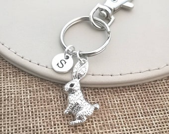 Rabbit Gifts, Rabbit Keychain, Rabbit Personalized Gift,Rabbit Keyring, Keychain for her, Keyring gift, Animal Keychain, Bunny, Rabbit Lover