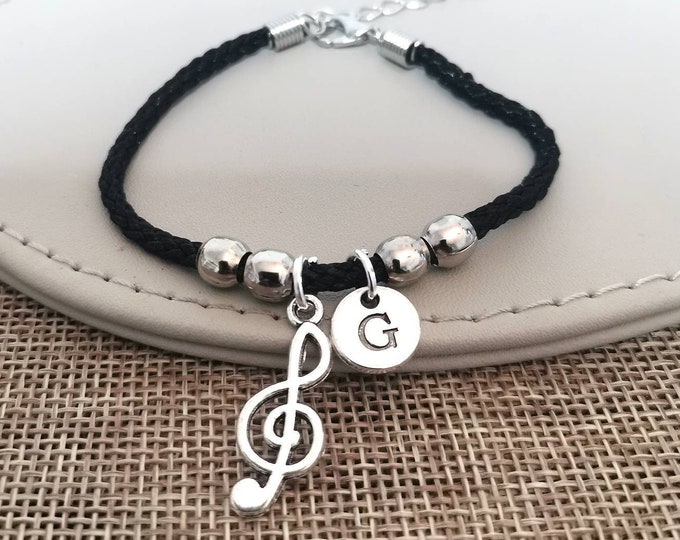 Music Note Bracelet, Music Note jewelry, Music gift, Musical jewelry, Singer Gift, Guitarist Gift, Treble Clef, Violinist, guitarist, piano