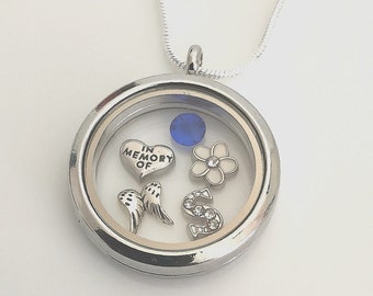 Memorial Necklace, Remembrance Memory Locket, Sympathy Remembrance locket, Mom Memorial locket, Dad locket necklace, Mom memorial gift,