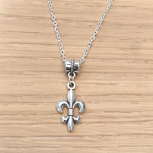 Collar Fleur de Lis, Joyería Flor de Lis, Regalo Flor de Lis Personalizado, Joyería Flor de Lis, Flor, Flor de Lis, Francesa, Regalo de plata
