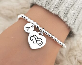 Bridesmaid initial bracelets, bridesmaid bracelet women,bridesmaid bracelet gift, bridesmaid bracelet set, gift for bridesmaid from bride
