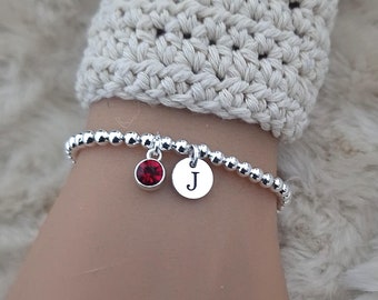 January birthstone bracelet, January birthstone, January birthday gifts, January bracelet, gifts for women, gift for her,birthstone bracelet