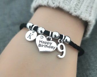 9th  birthday gift, 9th birthday bracelet, 9th birthday, 9th birthday girl, 9 year old birthday, age 9 birthday, 9th birthday girl gift