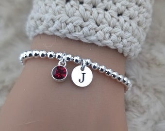 January birthstone bracelet, January bracelet, January Birthstone, Garnet bracelet, Bracelet for women, gifts for women, birthstone gift