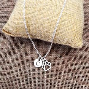 Dog Necklace, dog memorial necklace, paw print necklace, pet loss gifts, paw necklace, dog paw necklace,dog remembrance, pet memorial,