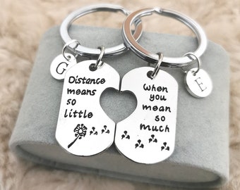 long distance relationship,long distance boyfriend gift, relationship keychain,friendship gift, distance means so little, , Keychain,Keyring