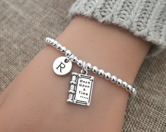 Book Bracelet, Reader gift, Author Gift, Writer Gift, Gift for Reader , Author Birthday, Writer, Reading, Book Lover, Book Reader, Script