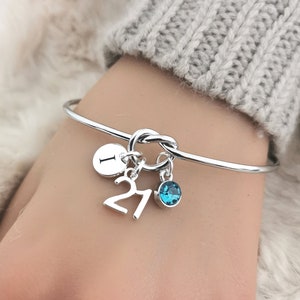 Regalo de cumpleaños 21 para ella, regalo de cumpleaños 21 para ella, regalo de cumpleaños 21, pulsera de cumpleaños 21, regalo de cumpleaños 21, joyería de cumpleaños 21