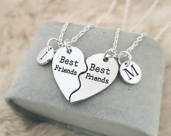 Best friend necklace for 2, Best friend gift for 2, BFF gift, Friend necklace, Heart Halves necklace, bff necklaces, Heart jewellery