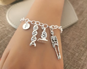 Joyería de biología, regalos de biología, pulsera de biología, regalo de profesor de biología, regalo de estudiante de biología, regalo de biología para ella, biología, médico, doctor