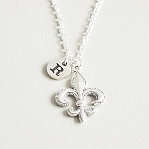 Collar Fleur de Lis, Joyería Flor de Lis, Regalo Flor de Lis Personalizado, Joyería Flor de Lis, Flor, Flor de Lis, Encanto, Regalo de plata