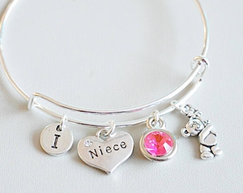 Bracciale BESPMOSP 'To My Niece' Con Ciondolo Farfalla - Regalo Ispirazionale Per Nipote, Compleanno, Laurea, Da Zia O Zio, Acciaio Inossidabile
