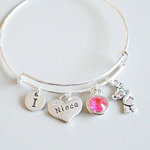 Joyería de sobrina, regalo de cumpleaños de sobrina, pulsera de sobrina, encanto de sobrina, regalo personalizado de sobrina, regalo para sobrina, regalo de tía, regalo de cumpleaños de sobrina