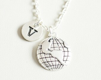 Globe Necklace, Globe Gift, Map Jewelry, Map necklace, World Map Necklace, Earth Necklace, Travel, Globe trotter gift, Travel lover gift
