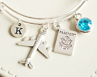 Flight Attendant, Flight Attendant Gifts, Gift for Flight Attendant, Plane, Airplane, Passport, Travel bracelet, Holiday, Flight, Retirement