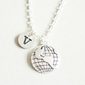 Globus Halskette, Globus Geschenk, Landkarte Schmuck, Landkarte Halskette, Weltkarte Halskette, Erde Halskette, Reise, Globus Trotter Geschenk