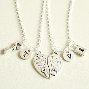 Long distance relationship,  Boyfriend girlfriend necklace, Relationship necklace, Necklace for girlfriend, Couples necklace, Couples Gifts