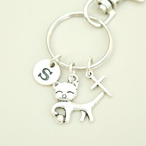 Pet Memorial Keychain, Cat Memorial gift, cat cross Keyring, In Memory of cat, Memorial Keychain Gift, Pet Loss gift, loss cat gift,cat died