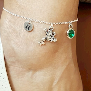 Frog anklet, Frog Anklet for her, Frog Gifts, Personalized Frog gift, Frog Charm, Silver Frog anklet, Jewelry gifts, Animal, Toad,Frog gifts