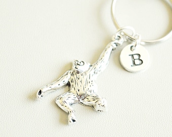 Monkey keychain, Monkey keyring, Personalized keychain, Monkey Gift, Monkey Lover, Ape, Chimpanzee, Baboon, Orangutan, Monkey Jewelry