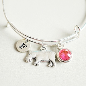 Hippo bracelet , Hippo bangle, Hippo Gift,  Hippopotamus bracelet, Animal bracelet, Hippopotamus  charm gift, Hippo Kids gift, Hippo Themed