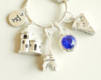 Französische Geschenke, Französischer Schmuck, Frankreich Schlüsselanhänger, Frankreich Schlüsselring, Geschenk für Französisch, Paris Geschenke, Eiffelturm, Käse, Frankreich, Frankreich, Europa,