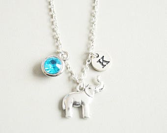 Elephant Necklace, Elephant Jewelry, Personalized Gift, Elephant jewelry, Animal Necklace, Necklace with charm, Elephant, Elephant gift