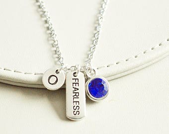 Furchtlose Halskette, Zitat Halskette, Bedeutung Halskette, Inspirierende Halskette, Sentiment Halskette, inspirierendes Geschenk, Motivationsgeschenk,