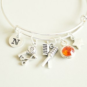Hair dresser gift, Hair stylist gift, Hair stylist bracelet, Hairstylist gift, Beautician gift, Makeup charm bracelet, Beauty school, Salon