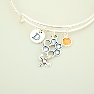 Honey Bee Bracelet, Beehive Bracelet, Bee Charm Bracelet, Bumble bee gift, Bee Gifts, Bee Bangle, Bee jewelry, Bee Pendant,Bee gifts for her