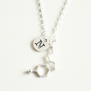 Serotonin Necklace, Serotonin Jewelry, Serotonin gift, Chemistry Gift, Dna Necklace, Biology gifts, Science Necklace, Molecular jewelry