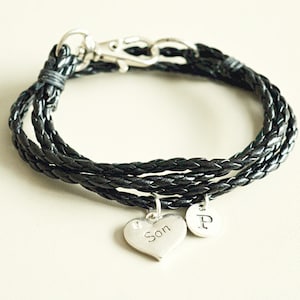 Gift for Son, Son Birthday Gift, Son Christmas Gift, Son Charm, Son Jewelry, Son Jewelry, Son Gift, Black Bracelet for Son, Son Graduation