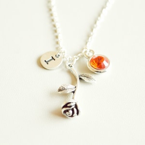 Rose Necklace, Rose Jewelry, Rose Gifts, Rose Flower Necklace Gifts, Girlfriend Gift, Love, Lover, Cool, Unique, Funky, Girls, Single Rose