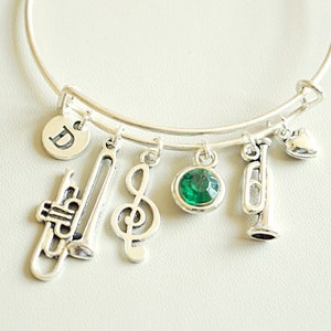Trumpet Bracelet, Trumpet jewelry, Trumpet player Gift, Trumpet bangle, Trumpet, Musician, Music Bracelet, Musical Instrument, Musician Gift