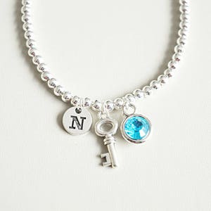 Silver Key bracelet, Key bracelet gift, Anniversary gift, Friendship gift, Key charm gift, Key jewelry, Key to my heart , Gift for her,women